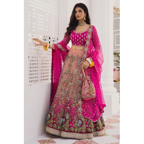 Light Salmon Pink Daphne Lehenga