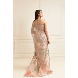 Pale Dogwood Peony Saree Pants