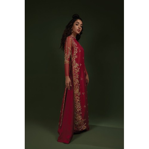 Carmine Peony Trousers Suit
