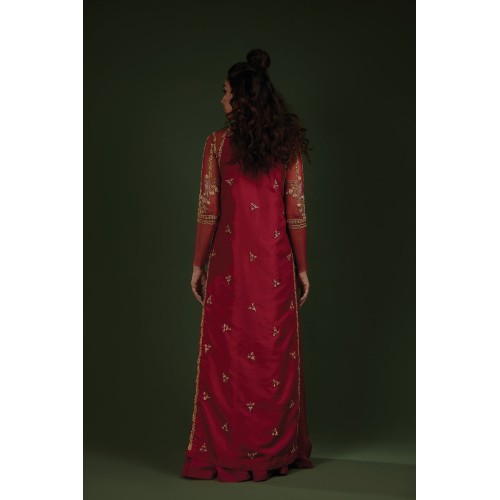Carmine Peony Trousers Suit