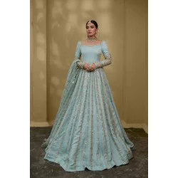 Light Blue Peony Gown