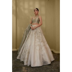 Champagne Mauve Peony Lehenga