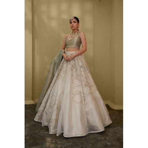 Champagne Mauve Peony Lehenga