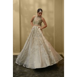 Champagne Mauve Peony Lehenga