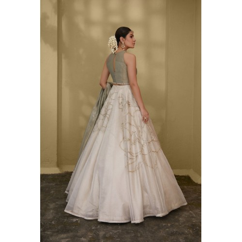 Champagne Mauve Peony Lehenga