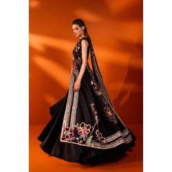 Black Peony Lehenga Choli