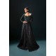 Dark Teal and Black Peony Gown Dark Teal and Black Peony Gown
