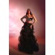 Black Peony Ruffled Lehenga