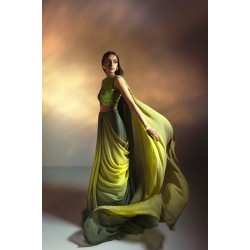 Moss Green Peony Lehenga