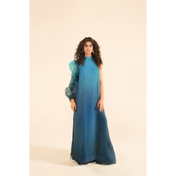 Blue Ombre Peony Party Wear