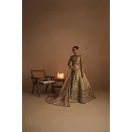 Raw Umber Peony Lehenga