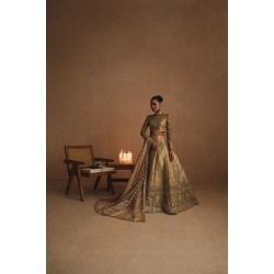 Raw Umber Peony Lehenga