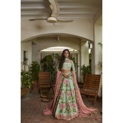 Laurel Green Zephyr Lehenga