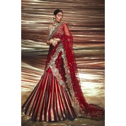Carmine Zenobia Saree Lehenga Carmine Zenobia Saree Lehenga