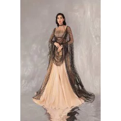 Light Apricot Zenobia Lehenga