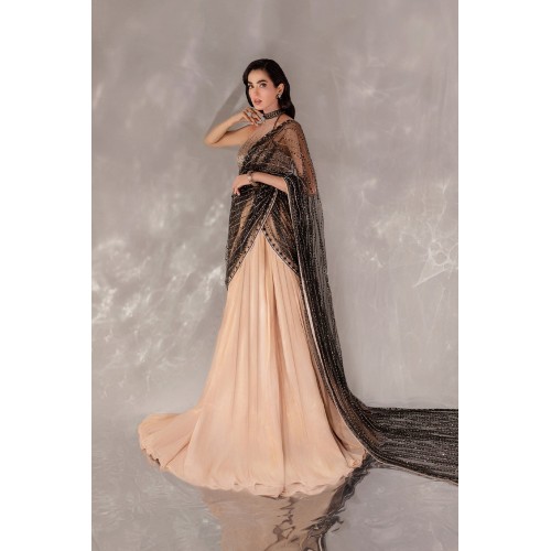 Light Apricot Zenobia Lehenga