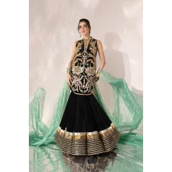 Black Zenobia Lehenga