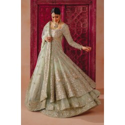 Green Ombre Wisteria Pishwas