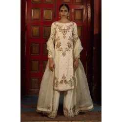 Off White Wisteria Party Wear