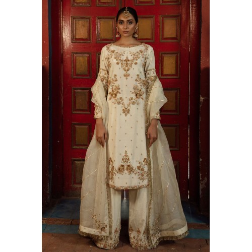 Off White Wisteria Party Wear