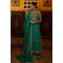 Jungle Green Wisteria Pishwas