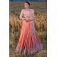 Deep Coral Wisteria Lehenga Deep Coral Wisteria Lehenga