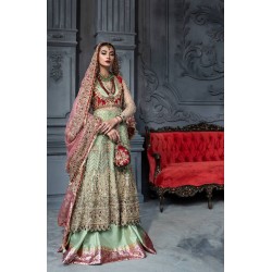 Tea Green Marigold Pishwas