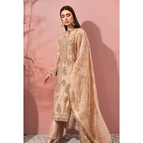 Peach Marigold Party Wear Peach Marigold Party Wear