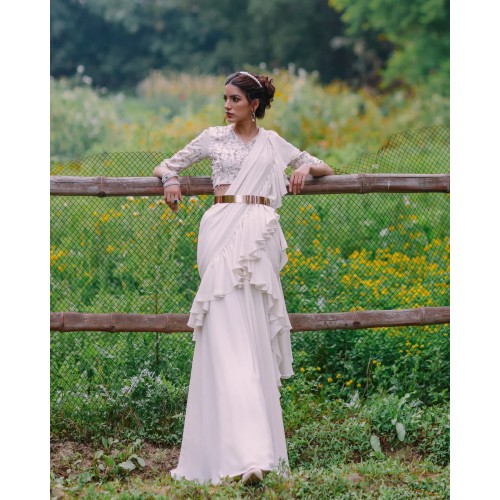 White Coco Saree White Coco Saree