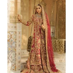 Fire Engine Red Lily Lehenga
