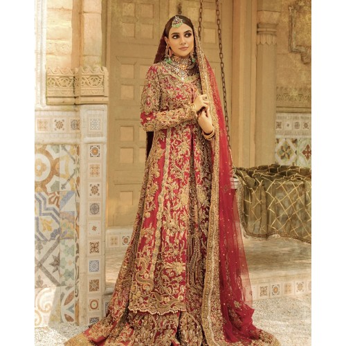 Fire Engine Red Lily Lehenga