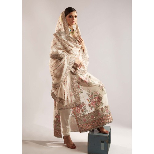Ivory Marsh Long Shirt and Chooridar Ivory Marsh Long Shirt and Chooridar