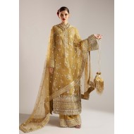 Satin Sheen Gold Marsh Long Shirt and Palazzo