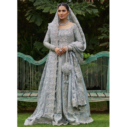 Turquoise Nude Flora Farshi Lehenga