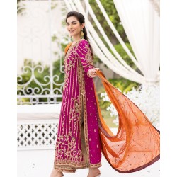 Magenta Dye Flora Trousers Suit