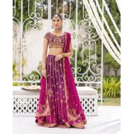 Byzantium and Magenta Dye Flora Lehenga Choli
