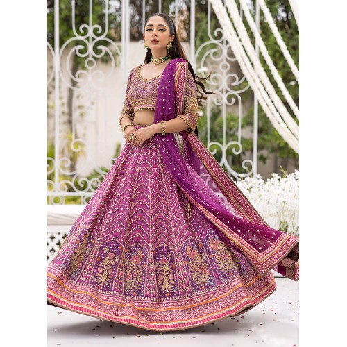 Violet Crayola Flora Lehenga Choli Violet Crayola Flora Lehenga Choli