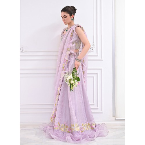 Brilliant Lavender Flora Lehenga Choli
