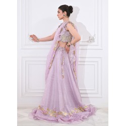 Brilliant Lavender Flora Lehenga Choli