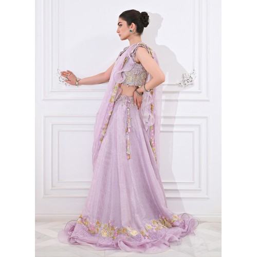 Brilliant Lavender Flora Lehenga Choli