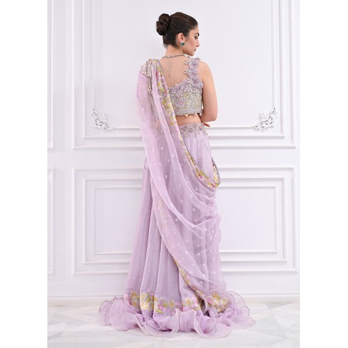 Brilliant Lavender Flora Lehenga Choli