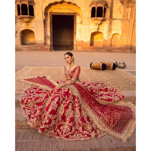 Rich Carmine Forsythia Lehenga Choli