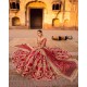 Rich Carmine Forsythia Lehenga Choli