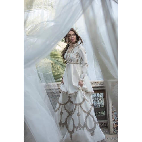 Off-White Nerine Peplum and Sharara Off-White Nerine Peplum and Sharara