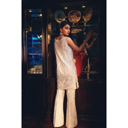 White Nerine Bootcut Trousers Suit