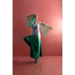 Blue Green Nerine Ombre Trousers Suit