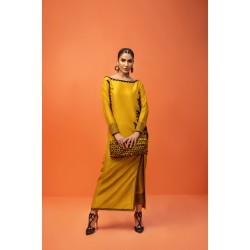 Mustard Nerine Side Open Long Shirt