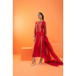 Amaranth Red Nerine Party Wear