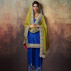 Phthalo Blue Nerine Shalwar Kameez