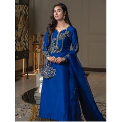 Electric Blue Azalea Party Wear